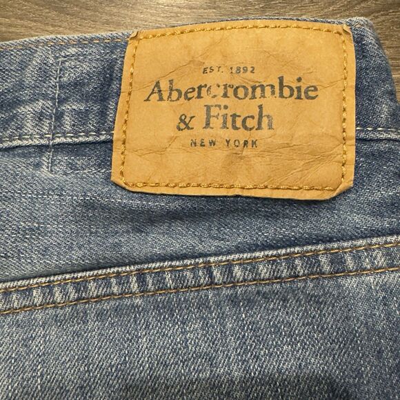 Abercrombie & Fitch Relaxed Straight Jeans Med Wash Distressed Rips Men’s 28x30 - Picture 5 of 8
